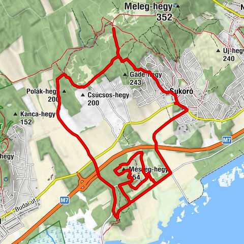 Sukoró - Csúcsos-hegy - Don-kanyar Emlékkápolna - Mészeg-hegy