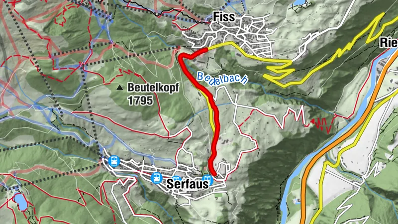 Finesweg nach Fiss (beleuchteter Weg)