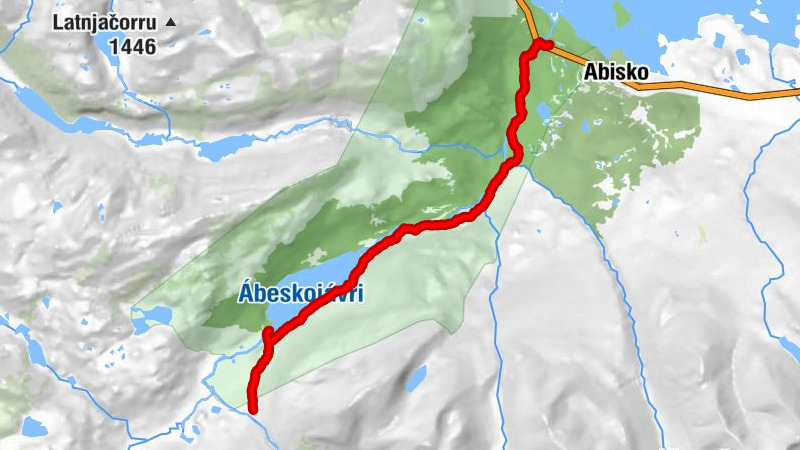 Kungsleden Day 6: Wild camping at bottom of Mt. Kieron - Abiskojaure Fjällstuga - Abisko Turiststation