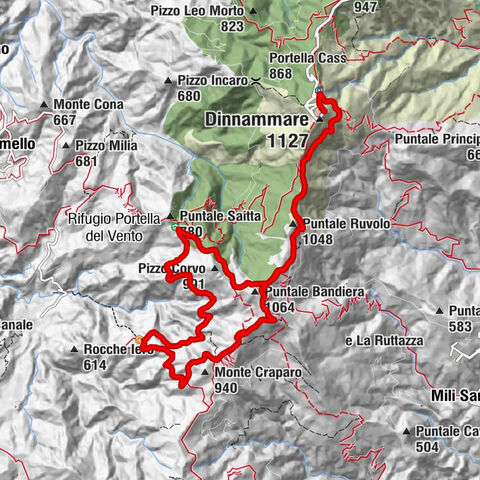Dinnammare - Puntale Ruvolo - Rifugio Case Maressa - Puntale Bandiera