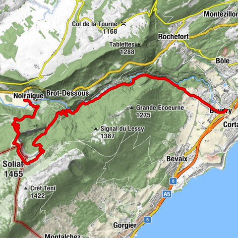 Noiraigue - Le Soliat - La Femme de Lot - Boudry Littorail