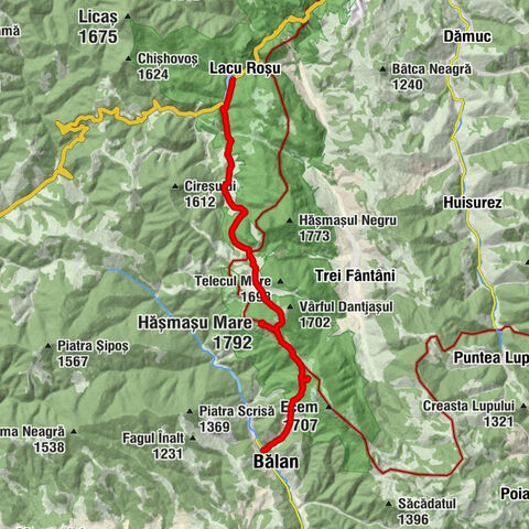 Damuc - Hășmașu Mare - Piatra Singuratică - Bălan