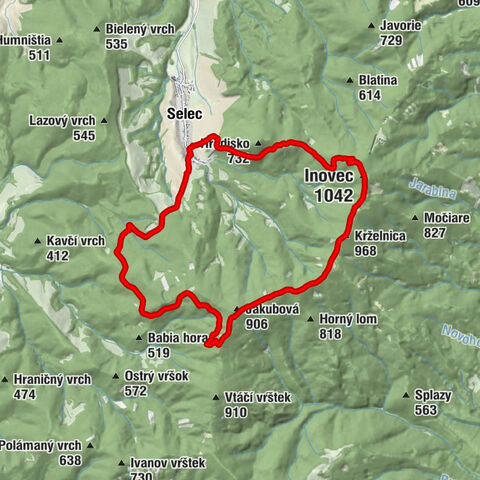 okres Trenčín - Inovec - Krželnica - Kalnica