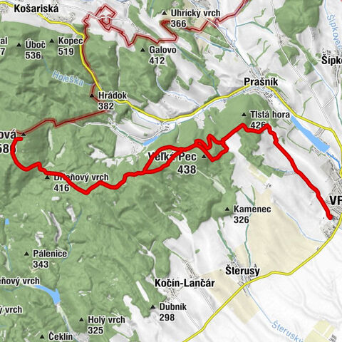 Vrbové - Kaplnka sv. Rocha - Veľká Pec - Pobočné
