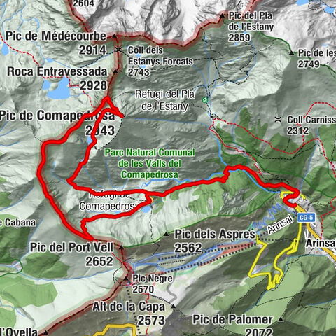 La Massana - Pic de Comapedrosa - Port de Baiau - Pic de Sanfons