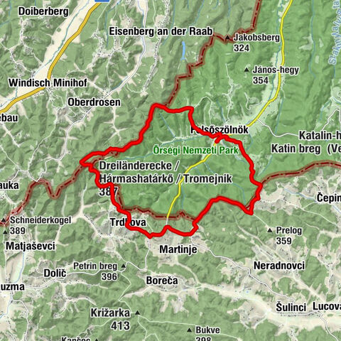 Keresztelő Szent János templom - Felsőszölnök - Dreiländerecke / Hármashatárkő / Tromejnik - Srebrni breg