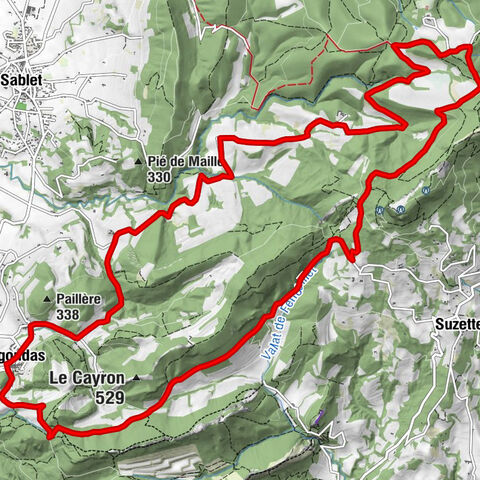 Gigondas - La Payouse - Rocher du Midi - Derrière Vielle