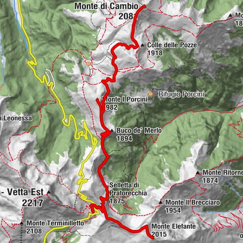 Rifugio Angelo Sebastiani - Monte I Porcini - Monte di Cambio - Monte Elefante
