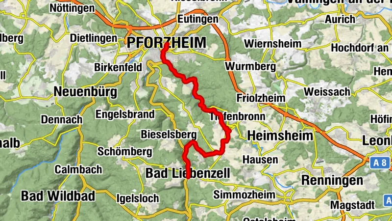 Ostweg: Pforzheim - Bad Liebenzell