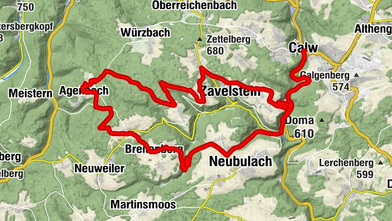 Von Calw hinauf zu aussichtsreichen Höhen