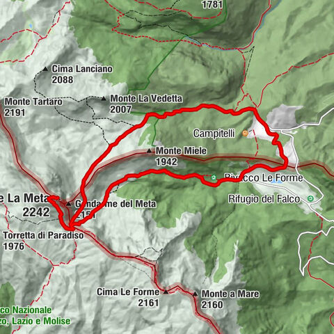 Alfedena - Monte La Meta - Passo dei Monaci - Pizzone