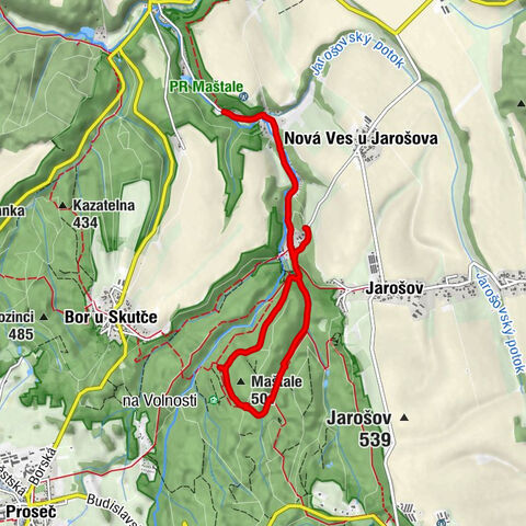 Nová Ves u Jarošova - Vranice - Roudná - Maštale