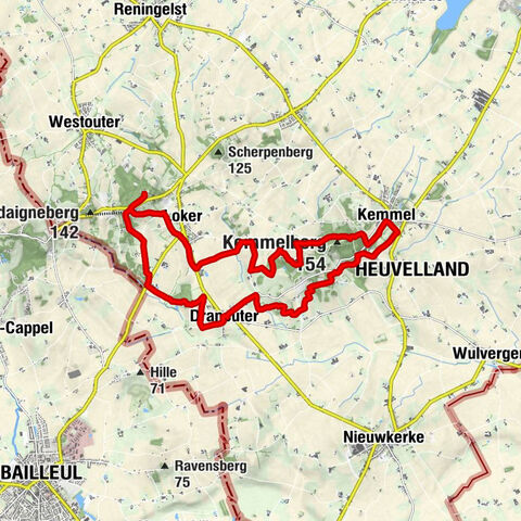 Rodeberg - Baneberg - Sint-Jan Baptistkerk - Kemmelberg