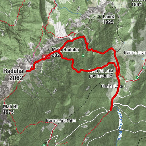 Luče - Koča na Loki pod Raduho - Mala Raduha - Raduha