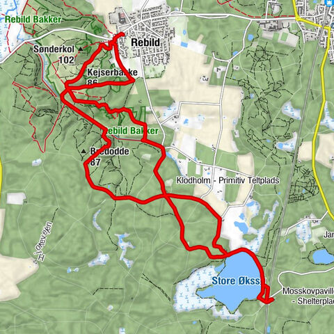 Rebild - Kejserbakke - Mosskovpavillonen - Rold Høj