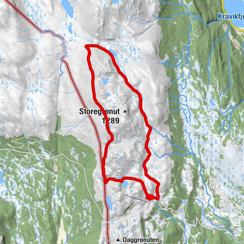Killingdalen - Slepeskardet - Rustnuten - Rollag