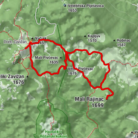 Krasno - Mali Rajinac - Veliki Pivčevac - Dom Zavižan