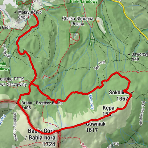 Marki - Babia Góra / Babia hora - Mały Garb Wyżni - Kępa