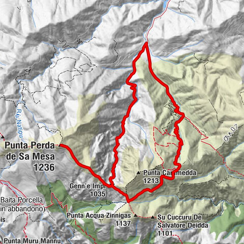 Gonnos/Gonnosfanadiga - Genn'e Impì - Punta sa Cabixettas - Punta Perda de Sa Mesa