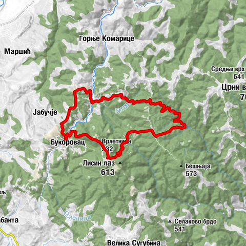 Букоровац - Пешића мала - Шибовита коса - Врлетница