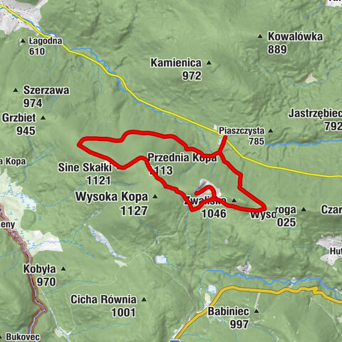 Szklarska Poręba - Izerskie Garby - Sine Skałki - gmina Mirsk