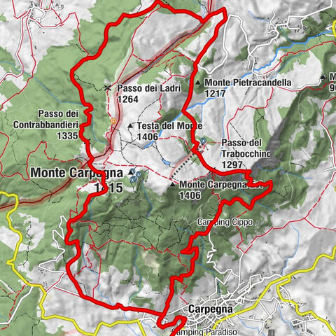 Carpegna - Passo del Trabocchino - Monte Pietracandella - Passo dei Contrabbandieri