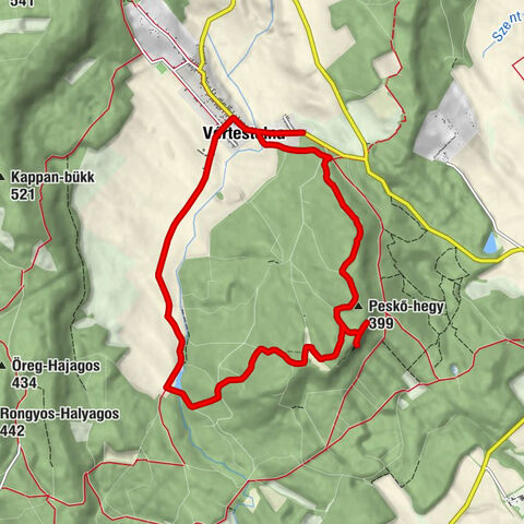Vértestolna - Peskő-hegy - Pes-kő - Peskő-barlang