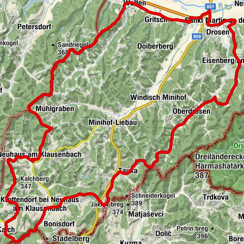 B70 Radweg / Raabtal und Neuhauser Hügelland