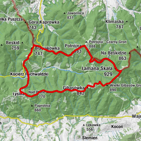 Roczenka - Łamana Skała - Wielki Gibasów Groń - Baciarska Hata