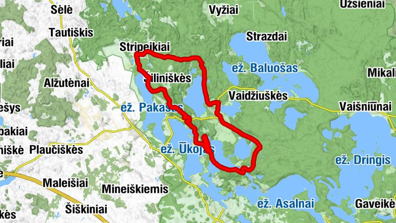 Bičiulių apžvalgos bokštas - Ladakalnis - Gervinė - Srovena