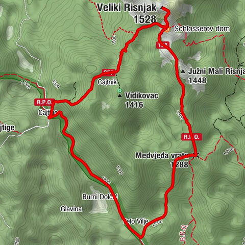 Primorsko-goranska županija - Južni Mali Risnjak - Veliki Risnjak - Velo Vilje