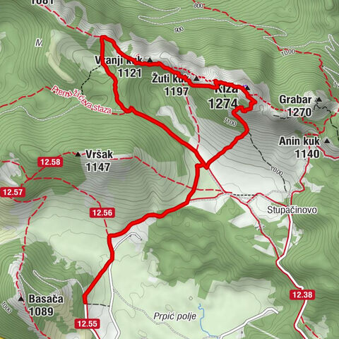 Planinarski dom Prpa - Kiza - Žuti kuk - Vranji kuk