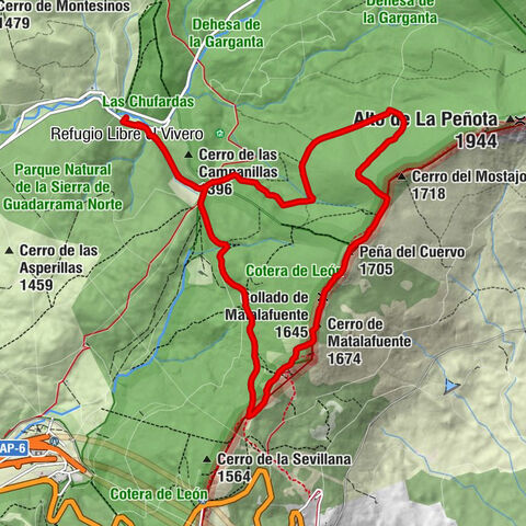 Casa Forestal Molino del Caballo - Peña del Arcipreste de Hita - Cerro de Matalafuente - Peña del Cuervo