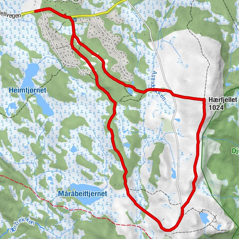 Værskeisetran - Nysetra - Hærfjellet - Værskei