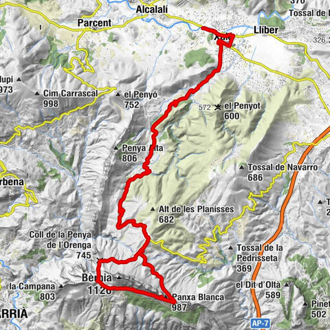 Sierra Bernia - Alt de la Penya - Panxa Blanca - Xaló