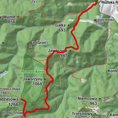 Czarna Młaka - Przełęcz Maćkowska - Przełęcz Żłobki - Radziejowa