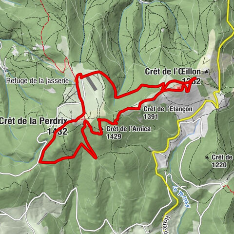 Véranne - Crêt de l'Arnica - Crêt de la Perdrix - Crêt de Botte