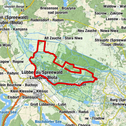 Lübbenau/Spreewald - Lubnjow/Błota - Stottoff - Štotup - Stennewitz - Sćenojce - Sankt-Nikolai-Kirche