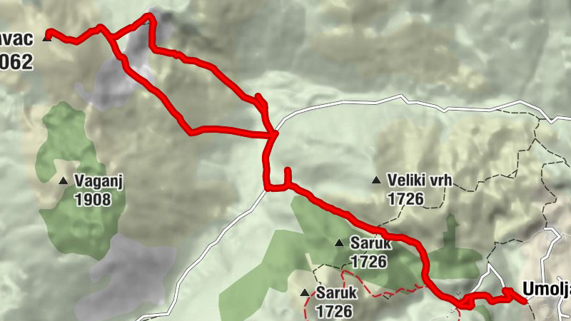 Umoljani - Dugo Polje - Krvavac - Koliba Umoljani
