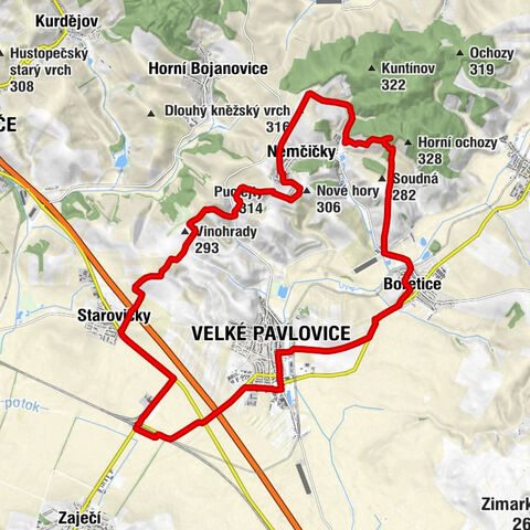 Zaječí - Horní ochozy - Dlouhý kněžský vrch - Puclejty