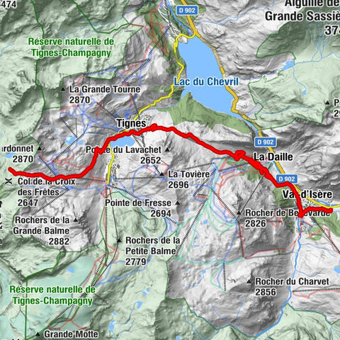 Col du Palet - Pas de la Tovière - Chapelle Saint-Jean des Prés - Val-d'Isère