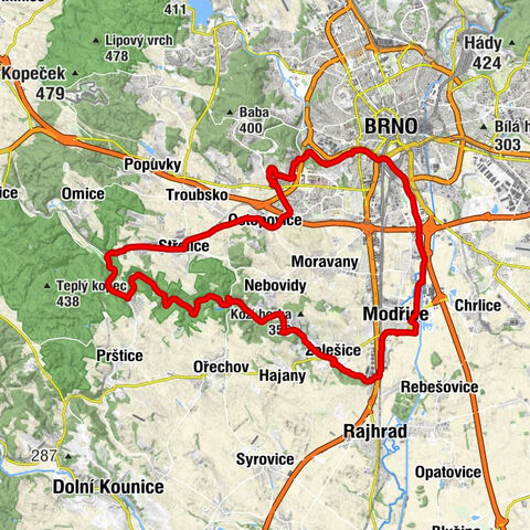 Brno - Modřice - Želešice - svatý Jan Křtitel