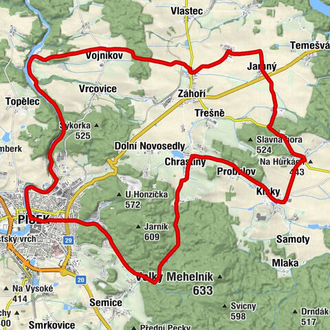 Písek - Prospekční štola - U Caisů - Vnitřní Město
