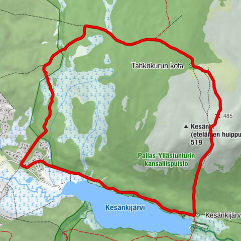 Kolari - Kesänkijärvi kota - Pirunkuru - Tahkokurun kota