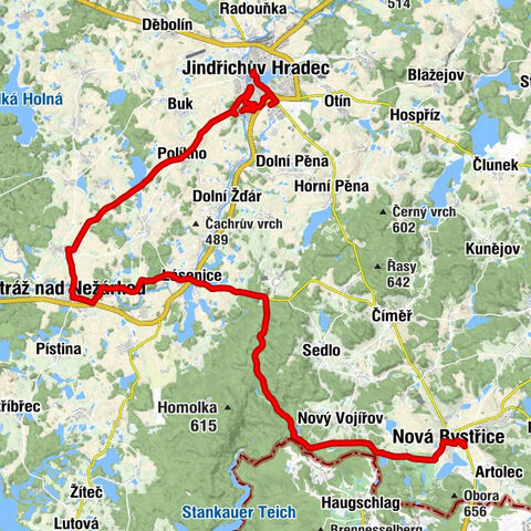 Nová Bystřice - U Pelikána - Kaple Jména Panny Marie - kostel Nanebevzetí Panny Marie