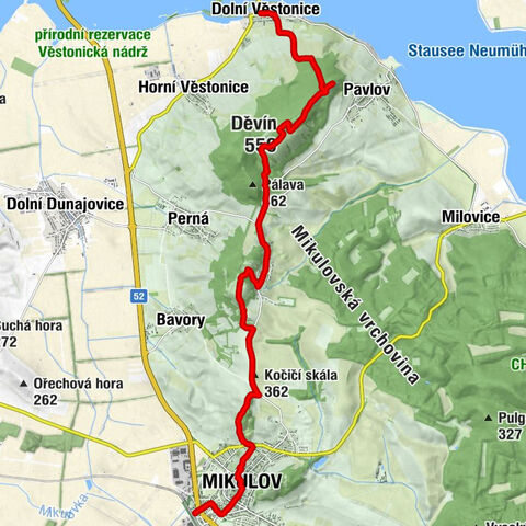 U Srnečka - Děvín - Stolová hora - Mikulov na Moravě
