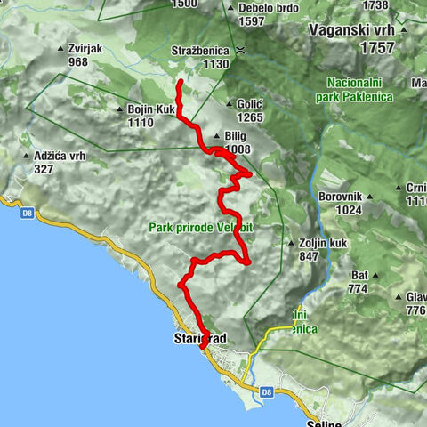 Starigrad - Dokoze - Županov dolac - Šikića glavica
