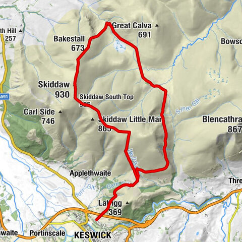 Keswick - Bakestall - Skiddaw - Skiddaw South Top