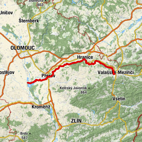Troubky nad Bečvou - Přerov - Lipník nad Bečvou - Valašské Meziříčí