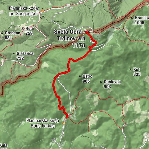 Sekulići - Gaj - Sveta Gera / Trdinov vrh - kapelica svetog Ilije